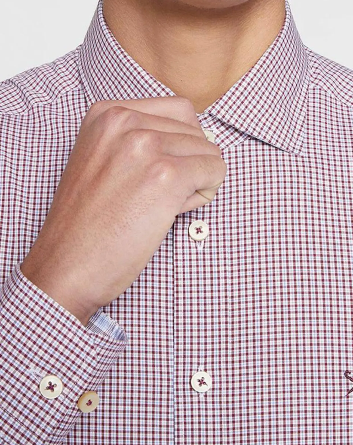 Chemise Slim Fit à carreaux rouge-Hackett London Sale