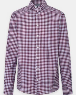 Homme Hackett London Chemises^Chemise Slim Fit à carreaux vichy rouge/blanc
