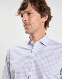 Homme Hackett London Chemises^Chemise Slim Fit à carreaux bleue