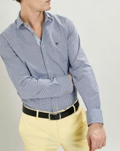 Chemise Slim Fit carreaux bleue-Hackett London New