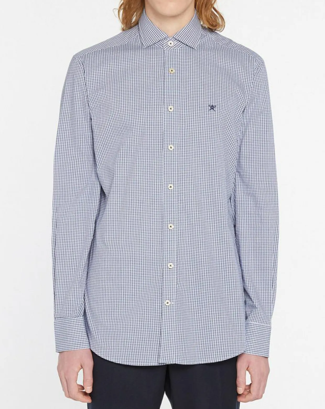 Chemise Slim Fit carreaux bleue-Hackett London New
