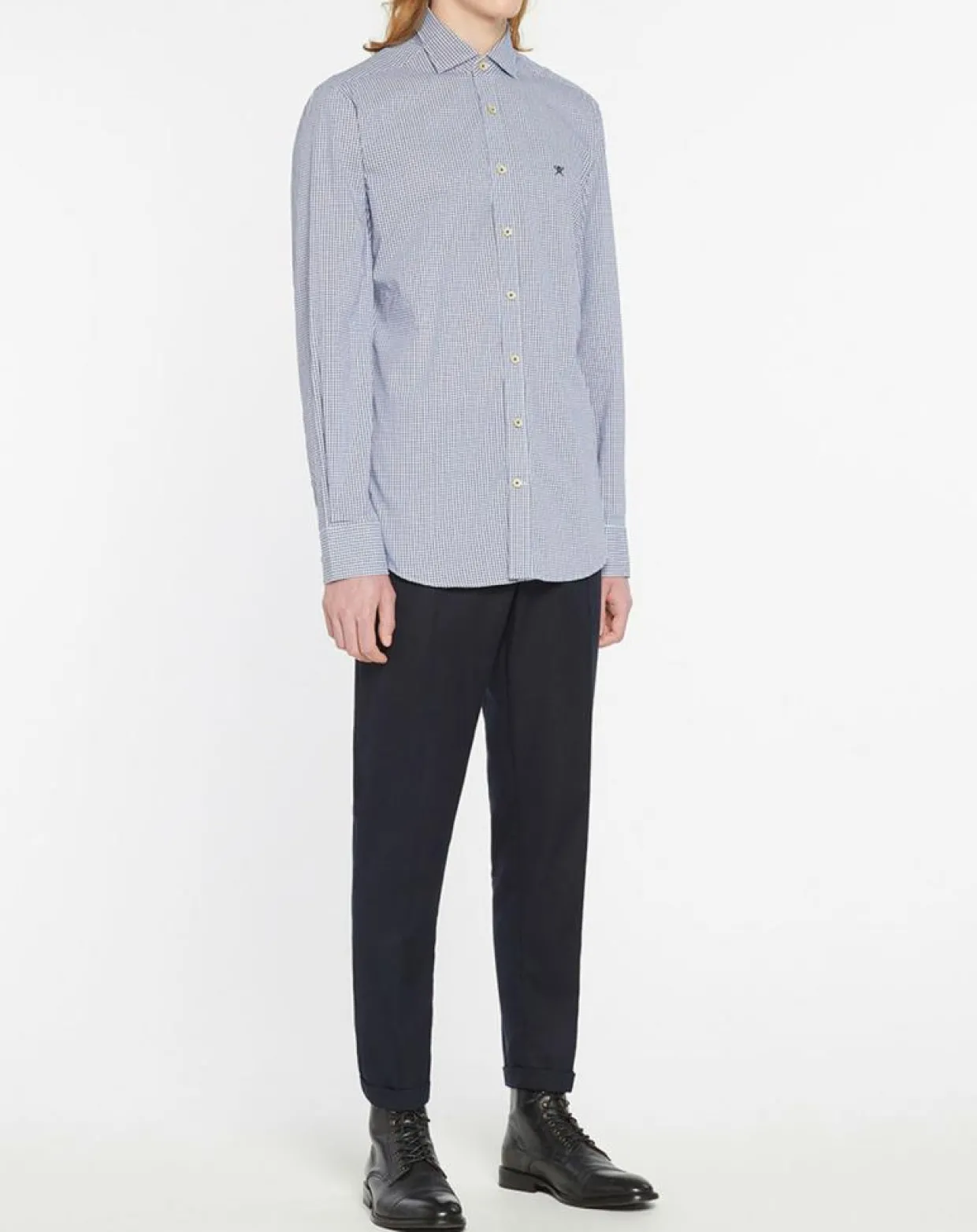 Chemise Slim Fit carreaux bleue-Hackett London New