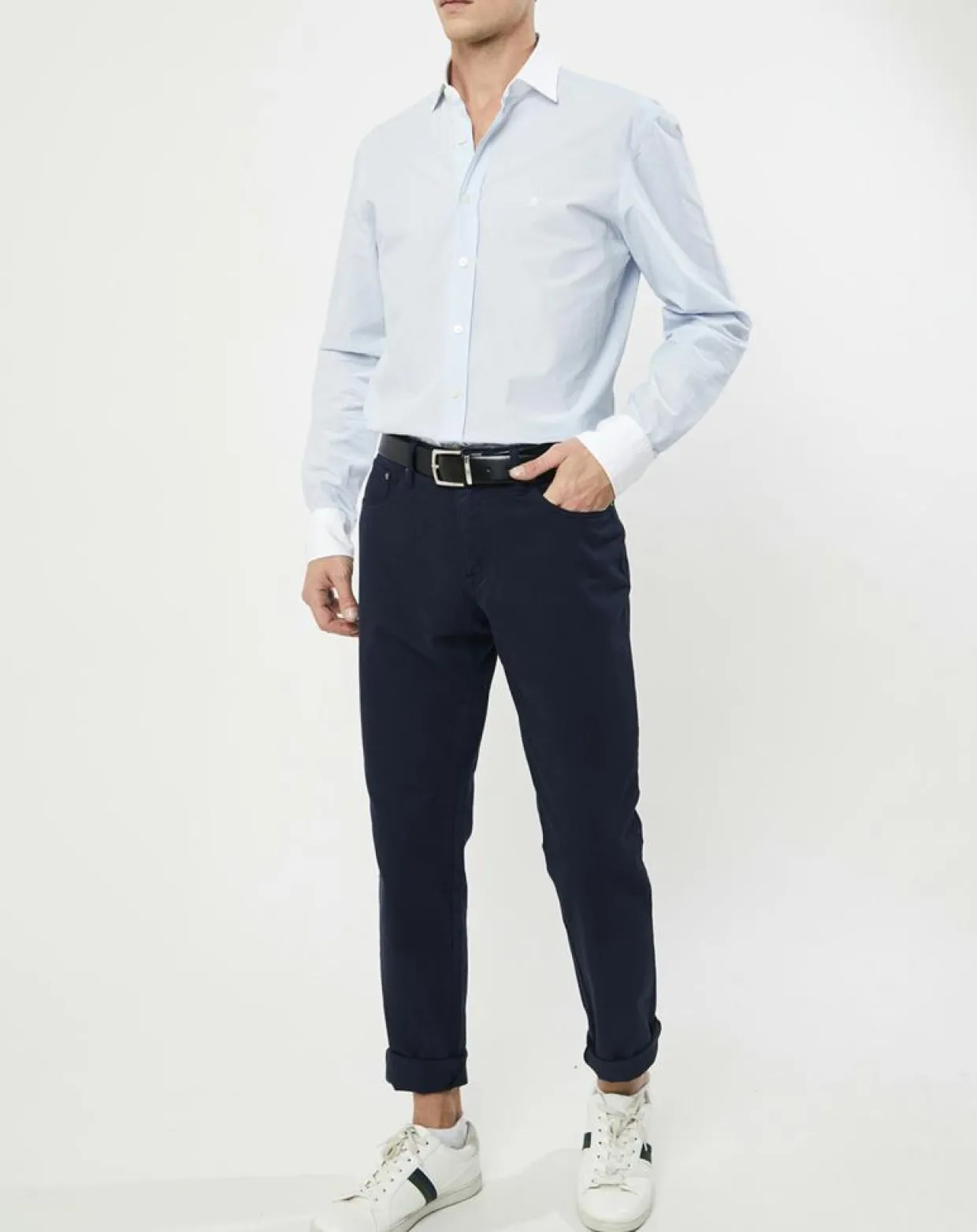 Chemise Slim Fit à fines rayures bleue-Hackett London New