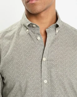 Chemise Slim Fit à imprimé fantaisie kaki-Hackett London