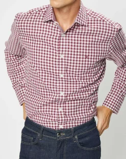 Homme Hackett London Chemises^Chemise Slim Fit à imprimé vichy rouge/blanc