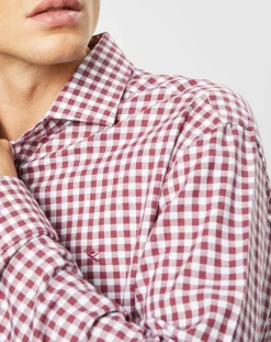Homme Hackett London Chemises^Chemise Slim Fit à imprimé vichy rouge/blanc