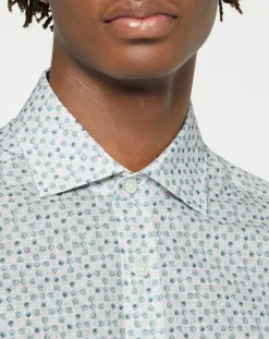 Homme Hackett London Chemises^Chemise Slim Fit à imprimé mosaïque beige/vert