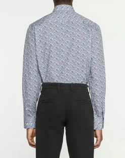 Chemise Slim Fit à imprimé floral bleue-Hackett London