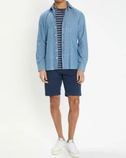 Chemise Slim Fit à imprimé géométrique bleue-Hackett London Discount