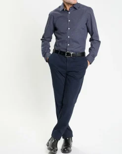 Homme Hackett London Chemises^Chemise Slim Fit à micro imprimé géométrique bleue