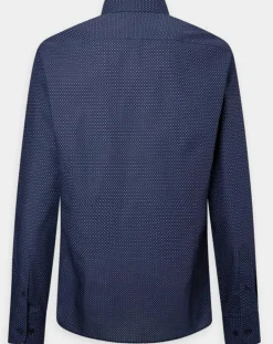 Homme Hackett London Chemises^Chemise Slim Fit à micro imprimé géométrique bleue