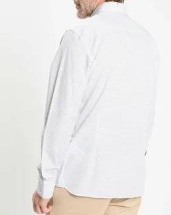 Homme Hackett London Chemises^Chemise Slim Fit à micro imprimé géométrique blanche
