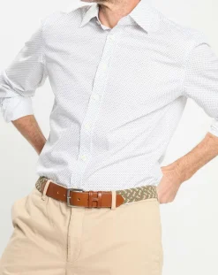 Homme Hackett London Chemises^Chemise Slim Fit à micro imprimé géométrique blanche