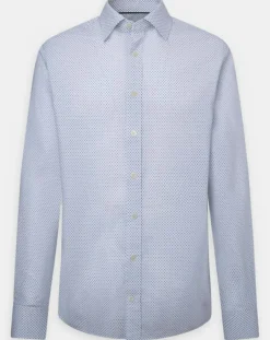 Homme Hackett London Chemises^Chemise Slim Fit à micro imprimé géométrique blanche