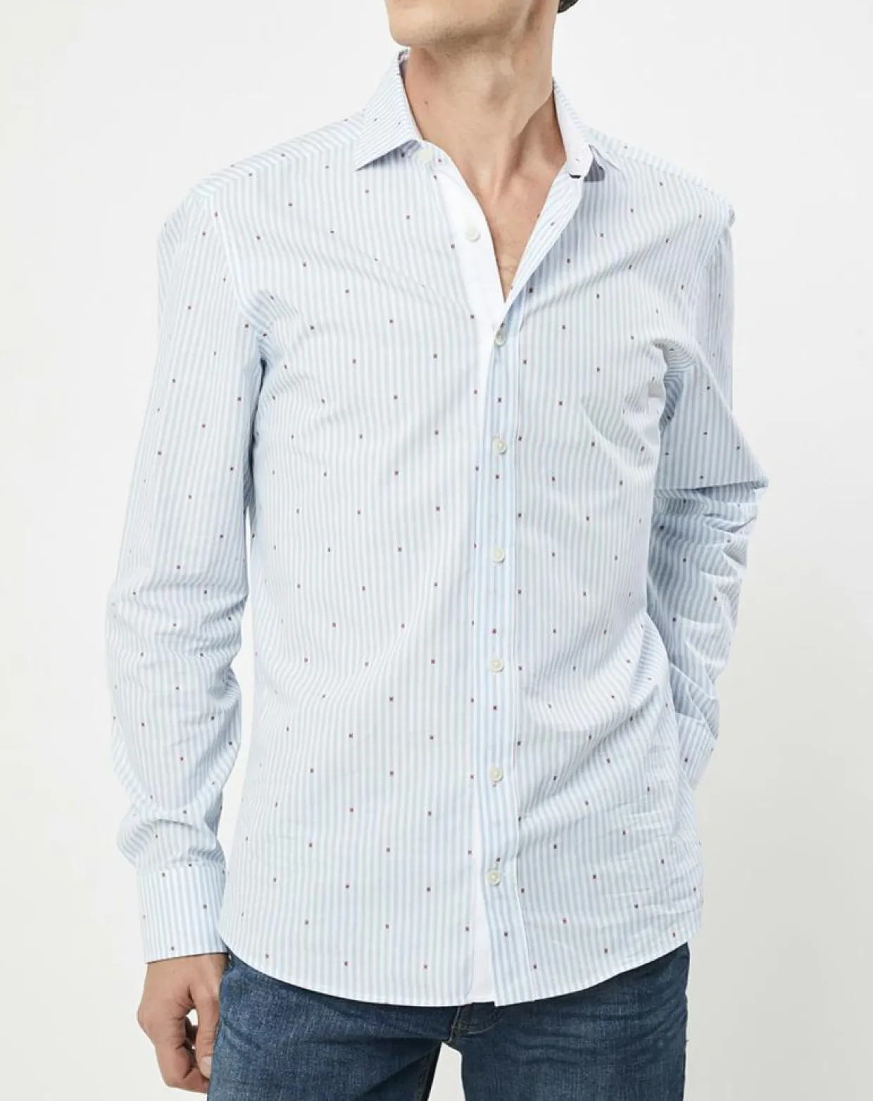 Homme Hackett London Chemises^Chemise Slim Fit à rayures & points bleu clair