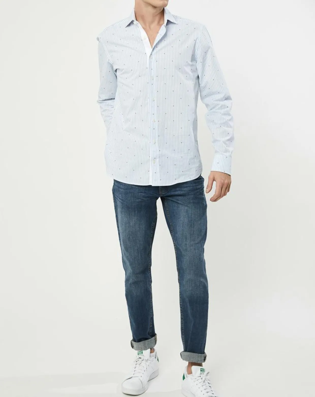 Homme Hackett London Chemises^Chemise Slim Fit à rayures & points bleu clair