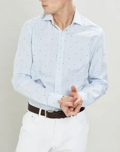 Homme Hackett London Chemises^Chemise Slim Fit à rayures & points bleu clair