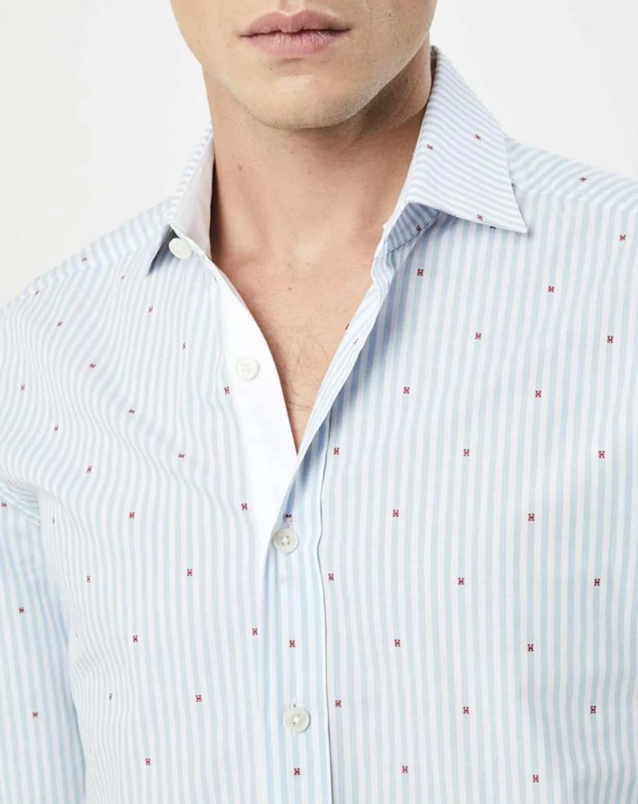 Homme Hackett London Chemises^Chemise Slim Fit à rayures & points bleu clair