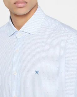 Homme Hackett London Chemises^Chemise Slim Fit à rayures bleu ciel/blanc