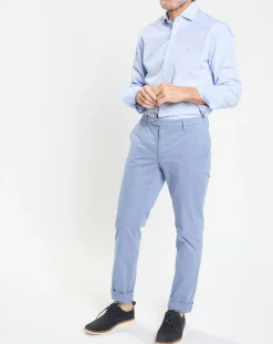Chemise Slim Fit à rayures Milleraies bleu ciel-Hackett London Clearance