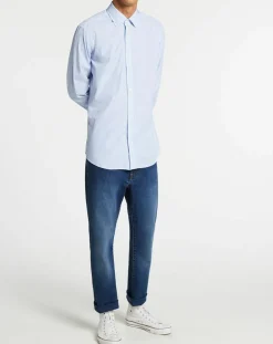 Homme Hackett London Chemises^Chemise Slim Fit à rayures bleue