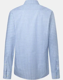 Chemise Slim Fit à vichy tricolore bleu ciel-Hackett London New