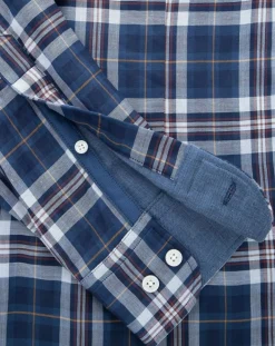 Homme Hackett London Chemises^Chemise Slim Fit Dark à carreaux bleue