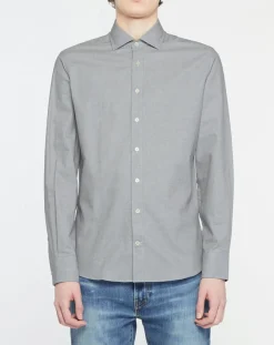 Chemise Slim Fit Dobby gris clair-Hackett London New