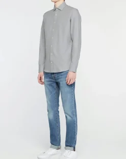 Chemise Slim Fit Dobby gris clair-Hackett London New