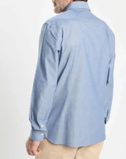 Chemise Slim Fit effet denim bleue-Hackett London Sale