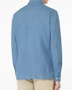 Homme Hackett London Chemises^Chemise Slim Fit en Denim bleue