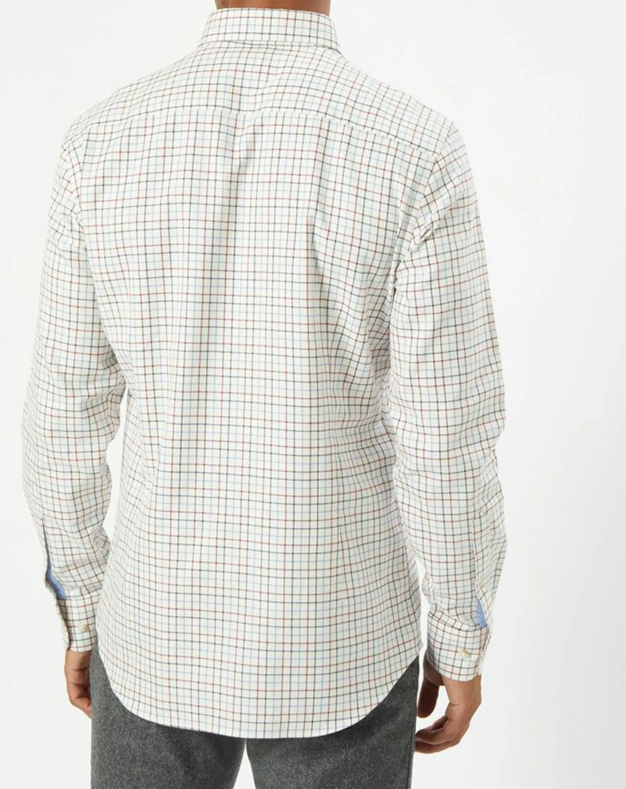 Chemise Slim Fit en Flanelle à carreaux écru/rouge/bleu-Hackett London Clearance