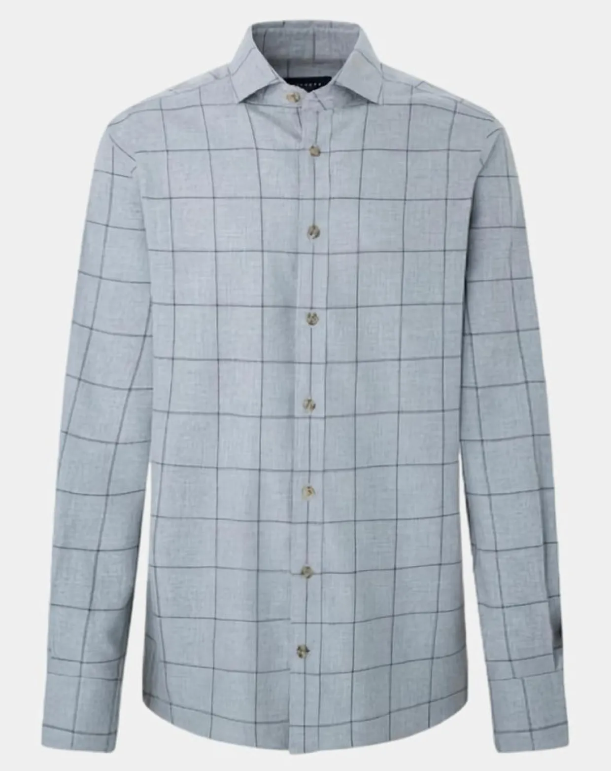 Chemise Slim Fit en Flanelle à carreaux gris clair-Hackett London Clearance