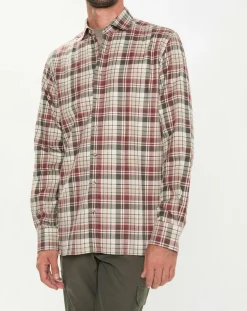 Chemise Slim Fit en Flanelle Tartan beige/rouge/kaki-Hackett London Discount