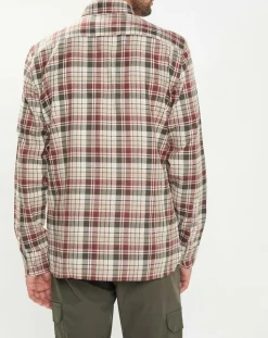 Chemise Slim Fit en Flanelle Tartan beige/rouge/kaki-Hackett London Discount