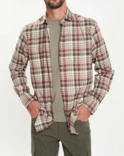 Chemise Slim Fit en Flanelle Tartan beige/rouge/kaki-Hackett London Discount
