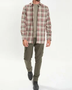 Chemise Slim Fit en Flanelle Tartan beige/rouge/kaki-Hackett London Discount