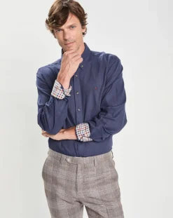 Homme Hackett London Chemises^Chemise Slim Fit en Flanelle unie bleu moyen