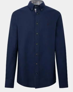 Homme Hackett London Chemises^Chemise Slim Fit en Flanelle unie bleu moyen
