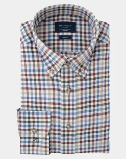 Chemise Slim Fit en Flanelle Vichy multicolore-Hackett London Hot