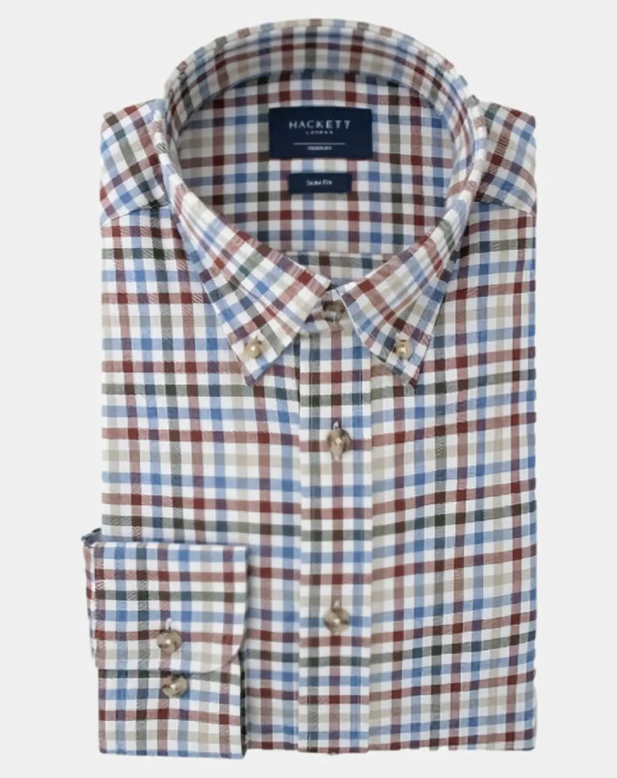 Chemise Slim Fit en Flanelle Vichy multicolore-Hackett London Hot