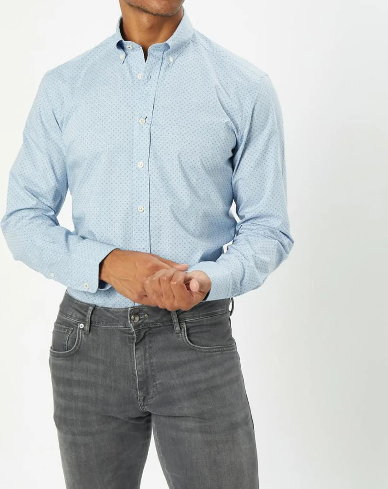 Homme Hackett London Chemises^Chemise Slim Fit en Popeline imprimée floral bleu ciel