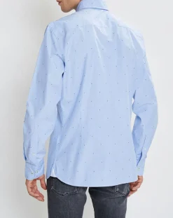 Homme Hackett London Chemises^Chemise Slim Fit Fil Coupé imprimée bleue