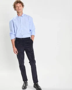 Chemise Slim Fit Fil Coupé imprimée bleue-Hackett London New