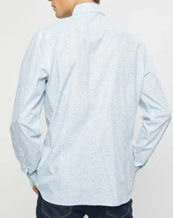 Chemise Slim Fit Imprimé en allover bleu clair-Hackett London Sale