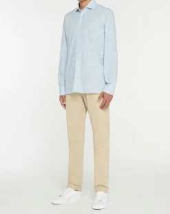 Chemise Slim Fit Imprimé en allover bleu clair-Hackett London Sale