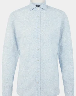 Chemise Slim Fit Imprimé en allover bleu clair-Hackett London Sale