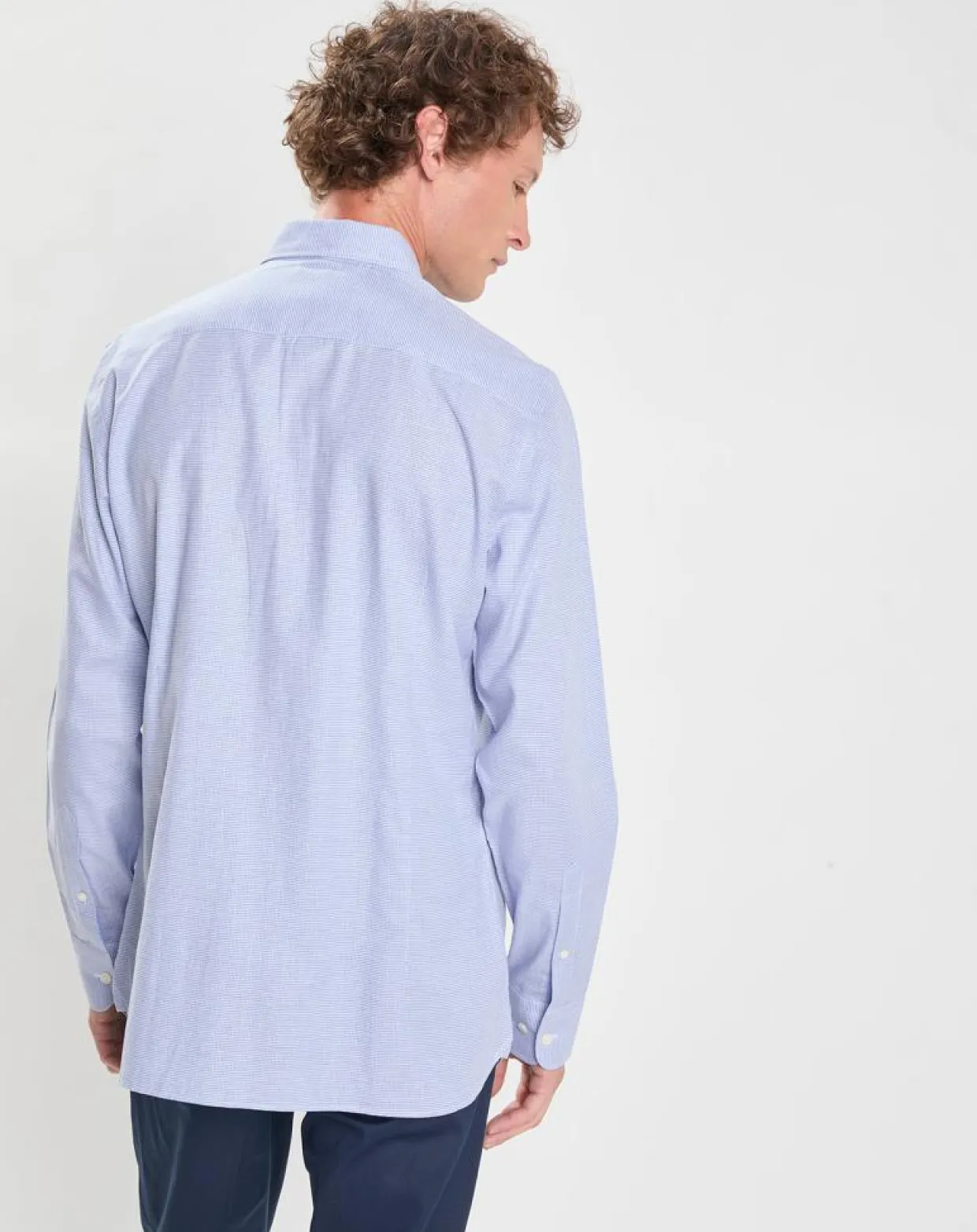 Chemise Slim Fit imprimée Pied-de-Poule bleu/blanc-Hackett London New