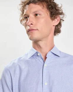 Chemise Slim Fit imprimée Pied-de-Poule bleu/blanc-Hackett London New