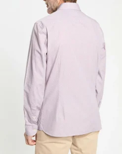 Homme Hackett London Chemises^Chemise Slim Fit imprimée gris/bordeaux